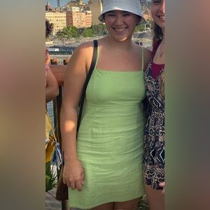 *Summer Vibes Sale* PacSun Lottie Moss Green Linen Mini Dress Size Large